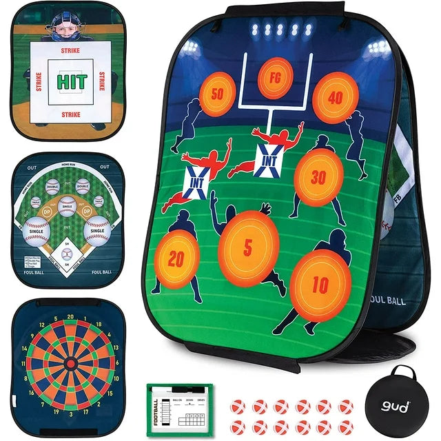 GUD 3 in 1 Dart Board, Football, Baseball sports Game, Target Toss Toys, Kids Adults & Family sports Gift Set, Indoor Outdoor Yard Lawn Boys Birthday All Year Old Ages