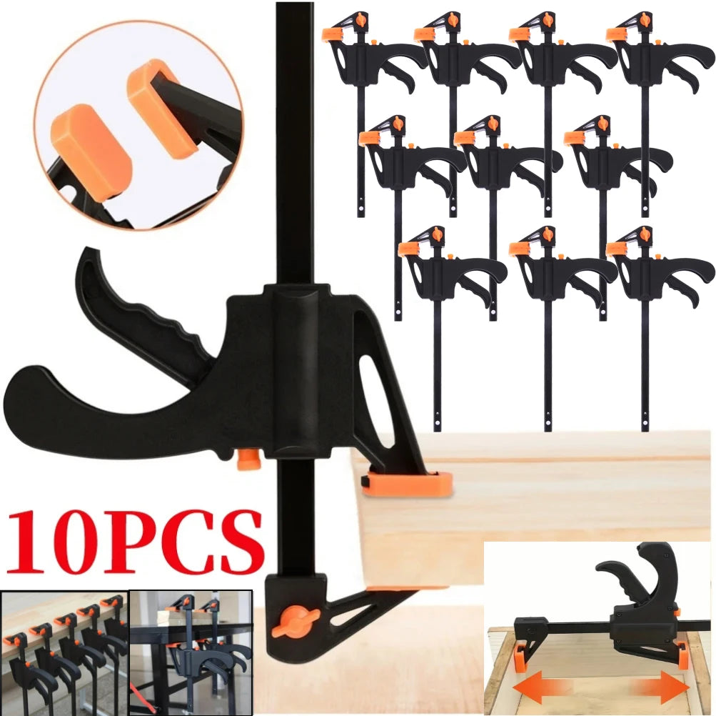 4 Inch F Type Woodworking Clamp Heavy Duty Quick Grip Clamp Ratchet Release Portable Practical Convenient Durable DIY Hand Tool