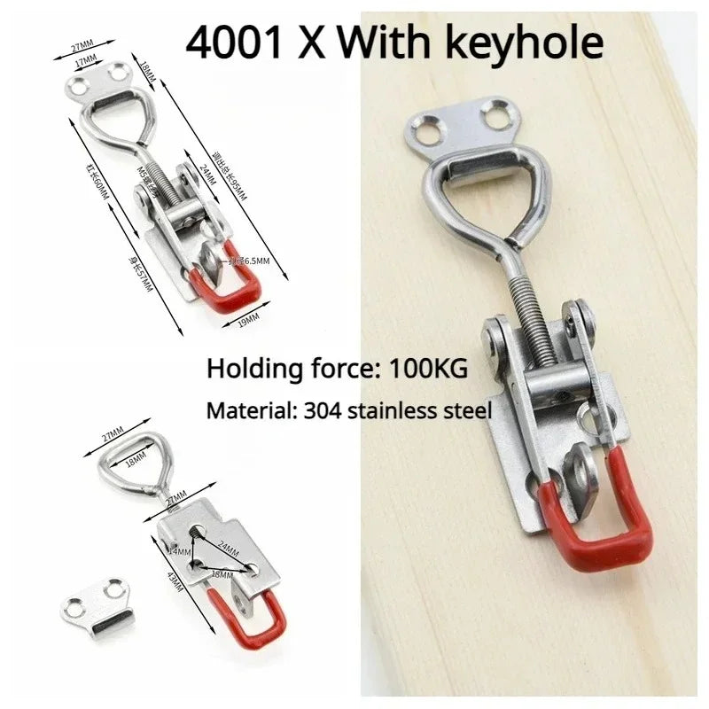 Adjustable Toolbox Case Metal Toggle Latch Catch Clasp Quick Release Clamp Anti-Slip Push Pull Toggle Tools Quick Door Buckle