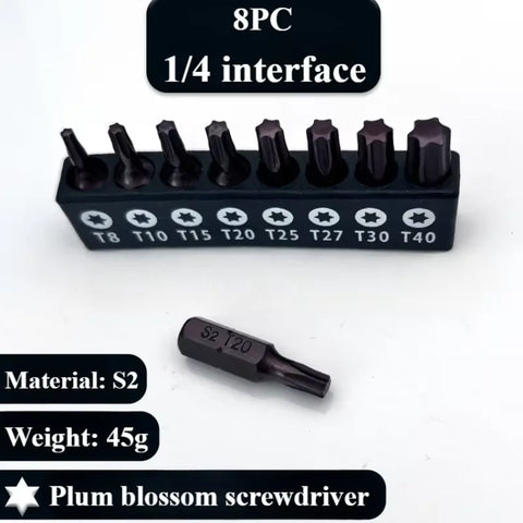 Screwdriver Set with T-shape Cross and Straight Slot Hexagon and Plum-shaped Heads plus Socket Set for DIY Lovers