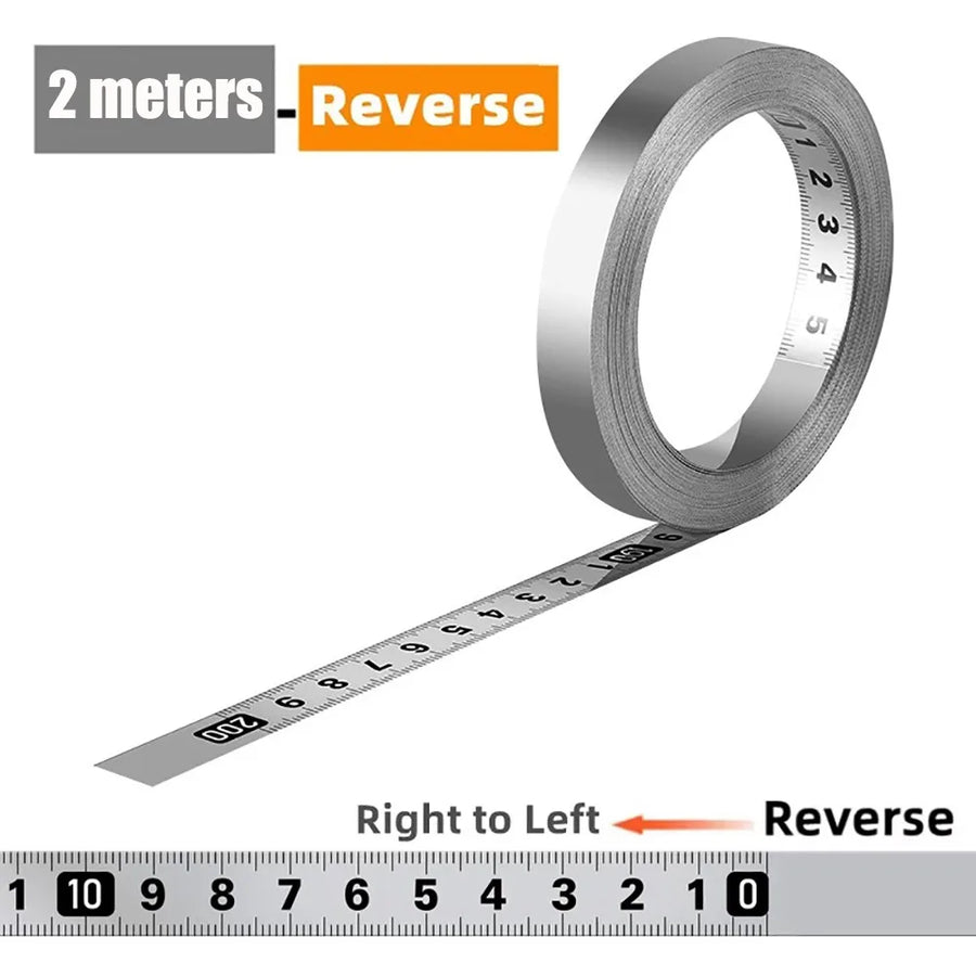 High Quality Self-Adhesive Measuring Tape 12MM Width 1/2/3 meters Workbench Ruler Stainless Steel Adhesive Backed Tape Ruler