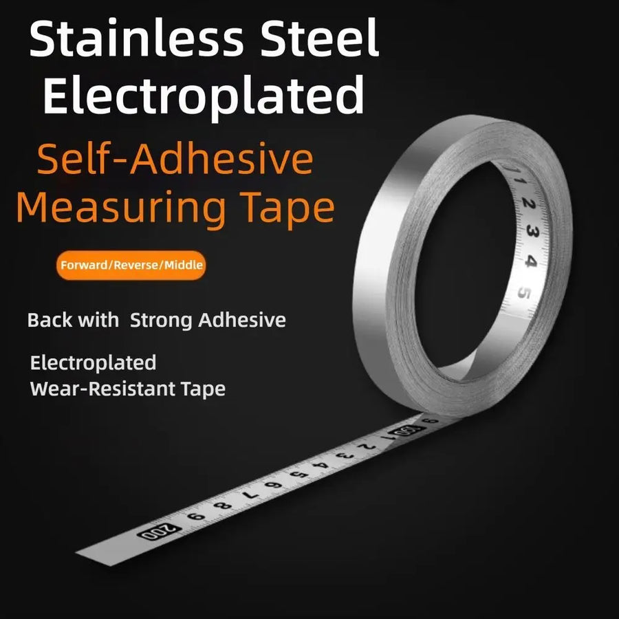 High Quality Self-Adhesive Measuring Tape 12MM Width 1/2/3 meters Workbench Ruler Stainless Steel Adhesive Backed Tape Ruler