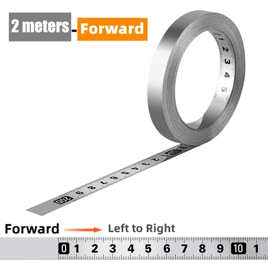 High Quality Self-Adhesive Measuring Tape 12MM Width 1/2/3 meters Workbench Ruler Stainless Steel Adhesive Backed Tape Ruler