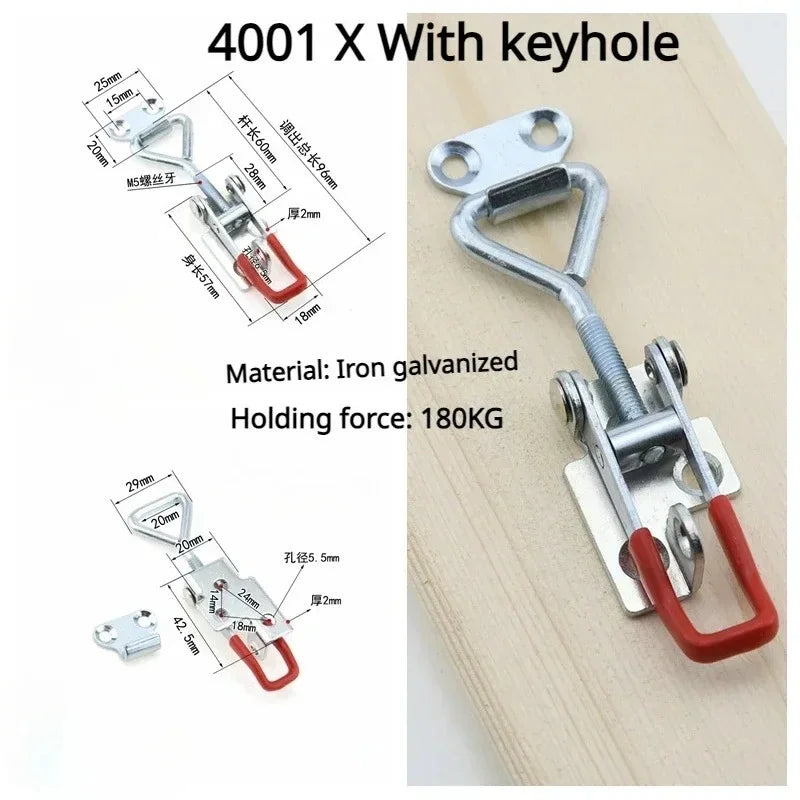 Adjustable Toolbox Case Metal Toggle Latch Catch Clasp Quick Release Clamp Anti-Slip Push Pull Toggle Tools Quick Door Buckle
