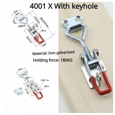 Adjustable Toolbox Case Metal Toggle Latch Catch Clasp Quick Release Clamp Anti-Slip Push Pull Toggle Tools Quick Door Buckle