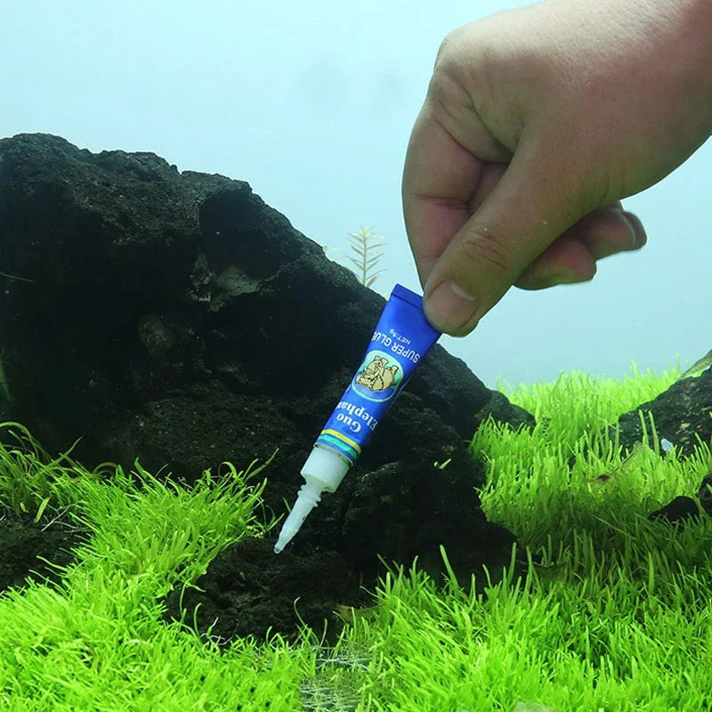 Guoelephant Fish Tank Water Grass Glue Transparent Green Black Sticky Stone Landscaping Coral Skeleton Aquarium Fresh Water