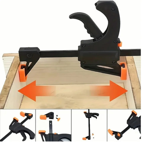 4 Inch F Type Woodworking Clamp Heavy Duty Quick Grip Clamp Ratchet Release Portable Practical Convenient Durable DIY Hand Tool