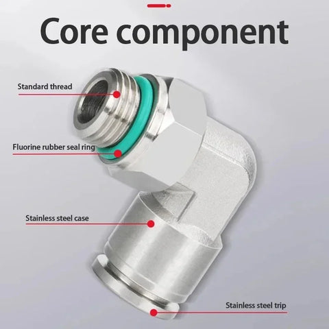 10Pcs 304 Stainless Steel Pneumatic Hose Fitting PL Air Tube Connector 1/8 1/4 3/8 1/2 Quick Release Pipe Fittings 4mm 6mm 8mm