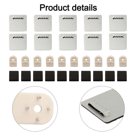 10PCS Photo Frame Hanger Bathroom Glass Mirror Hanging Clock Picture Wall Hooks With-Adhesive Metal Hardware Accessories 40*40mm