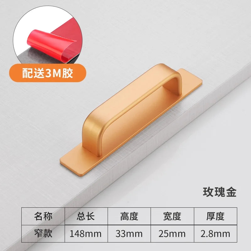 4pc Aluminum alloy door and window handles modern and simple sliding glass sliding doors self-adhesive door handles