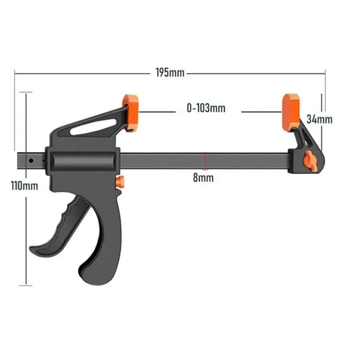4 Inch F Type Woodworking Clamp Heavy Duty Quick Grip Clamp Ratchet Release Portable Practical Convenient Durable DIY Hand Tool