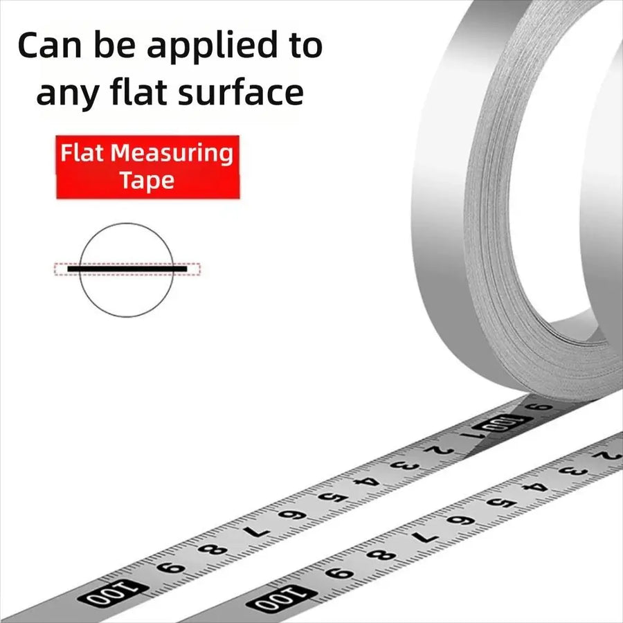 High Quality Self-Adhesive Measuring Tape 12MM Width 1/2/3 meters Workbench Ruler Stainless Steel Adhesive Backed Tape Ruler