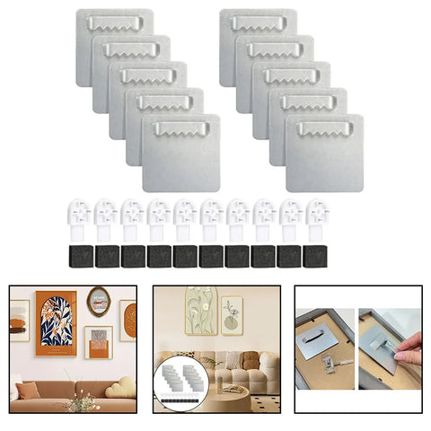 10PCS Photo Frame Hanger Bathroom Glass Mirror Hanging Clock Picture Wall Hooks With-Adhesive Metal Hardware Accessories 40*40mm