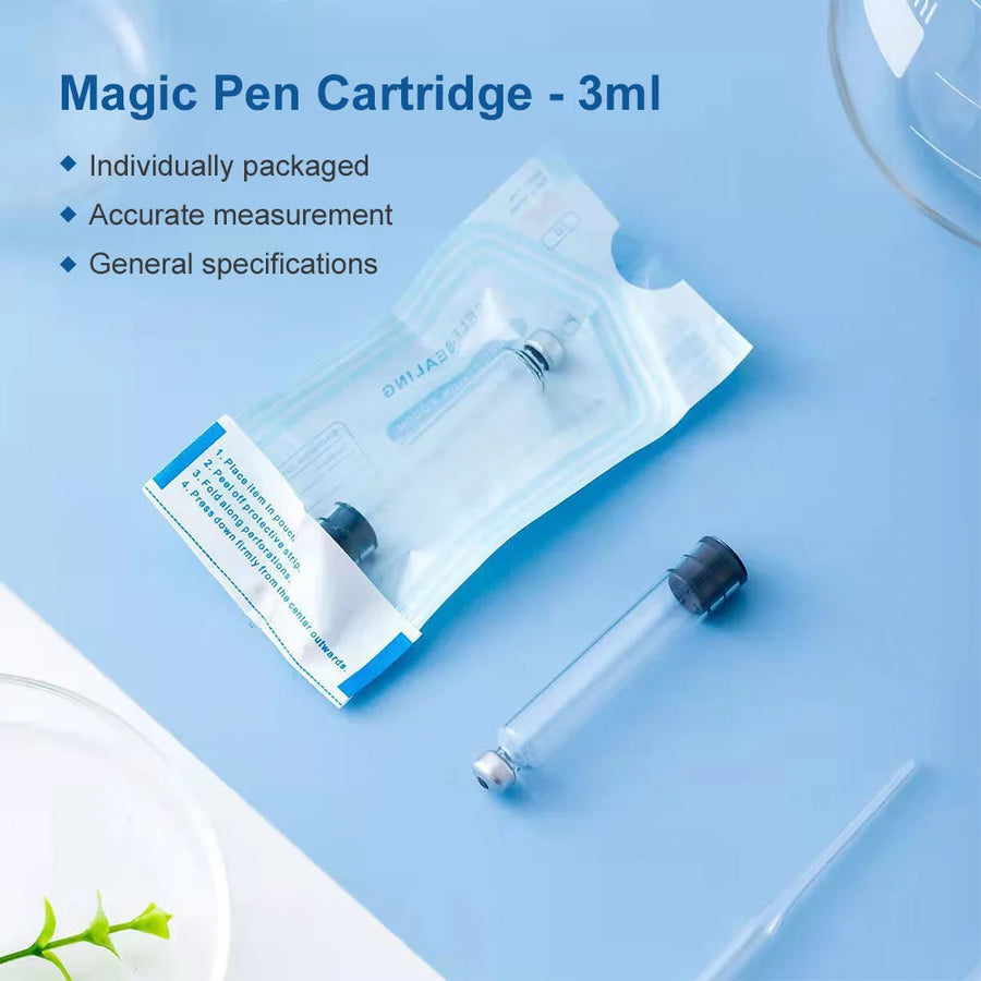 10-50 Pack 3ml Peptide Insulin Pen Cartridge, 3cc Cartridges Compatible with Reusable Injection V1 & V2 Pens, Individually Pack