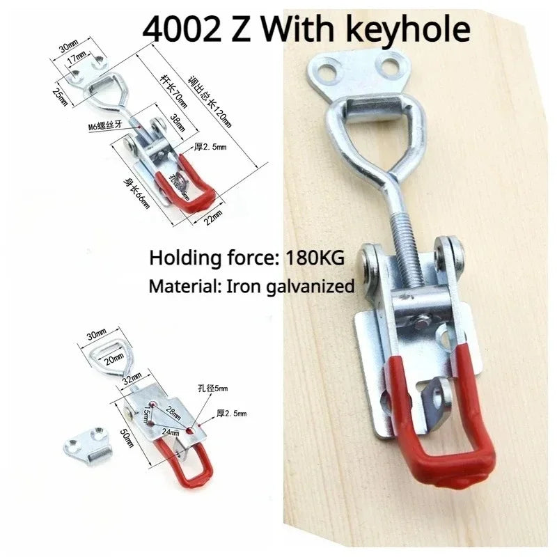 Adjustable Toolbox Case Metal Toggle Latch Catch Clasp Quick Release Clamp Anti-Slip Push Pull Toggle Tools Quick Door Buckle