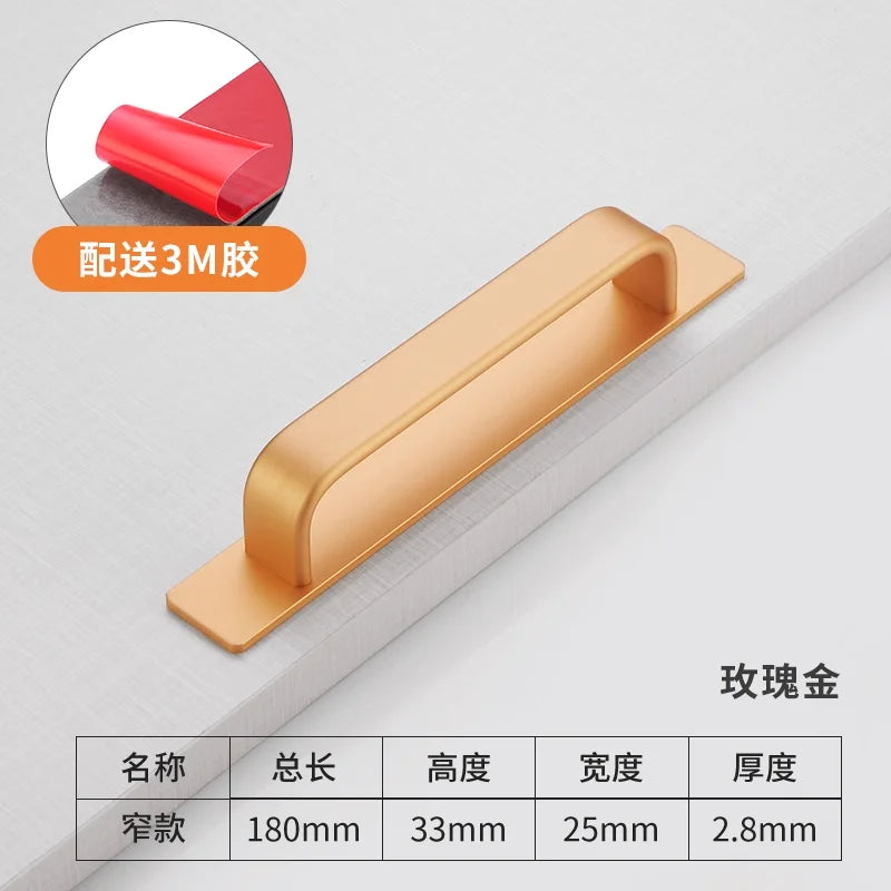 4pc Aluminum alloy door and window handles modern and simple sliding glass sliding doors self-adhesive door handles