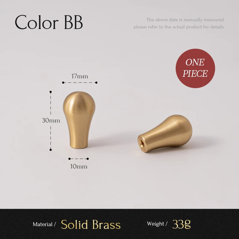 Santaya Solid Brushed Brass Handle Teardrop Shape Kitchen Cabinet Pull Wardrobe Drawer Knob Furniture Handles