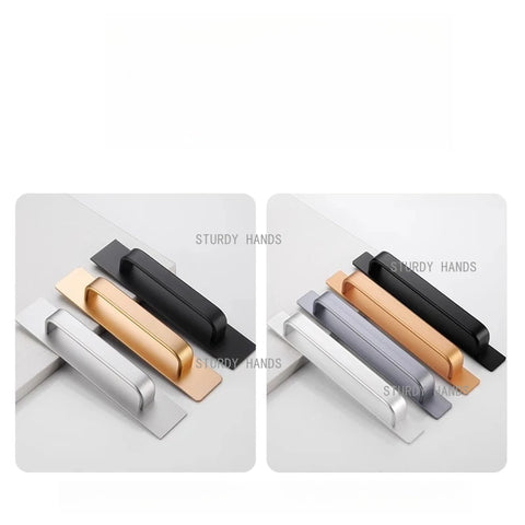 4pc Aluminum alloy door and window handles modern and simple sliding glass sliding doors self-adhesive door handles