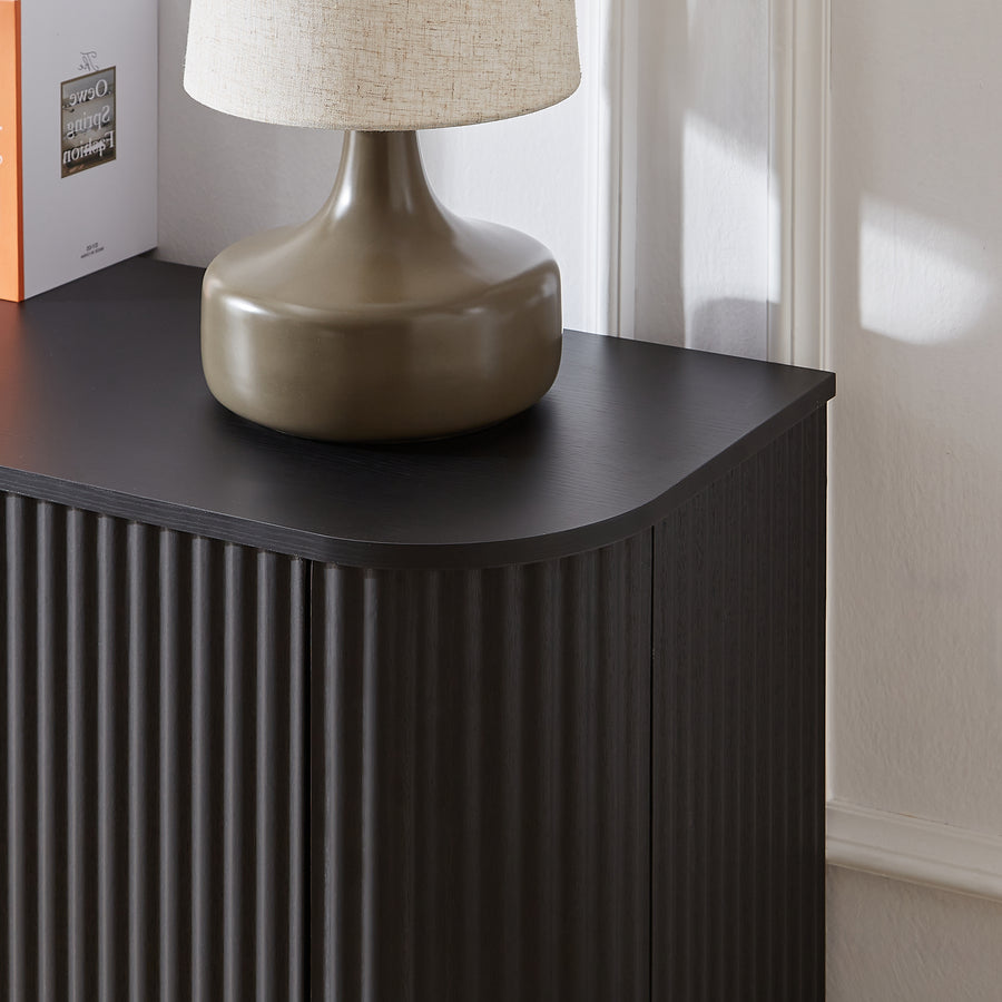 Wave Pattern Sideboard and TV Stand, Black, view 10