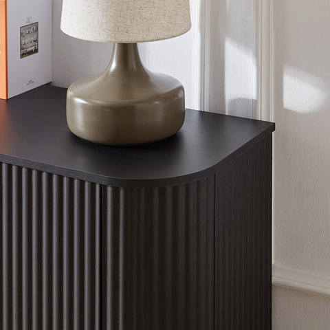 Wave Pattern Sideboard and TV Stand, Black, view 10