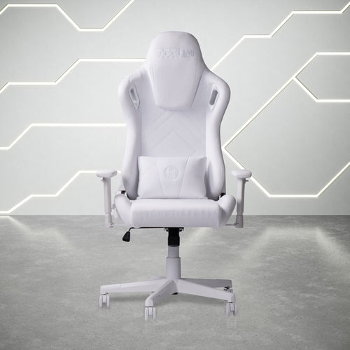 Velvet Gaming Chair with Memory Foam Seat and Back, 150° Recline, Height Adjustable Arms, White