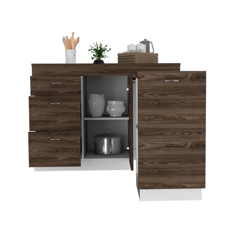 Grecia 46" White & Walnut Kitchen Base Cabinet — alternate view 6
