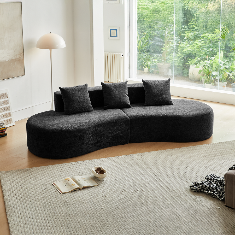 Modern Curved 5-Seater Sectional – Stylish Comfort Couch for Living Room