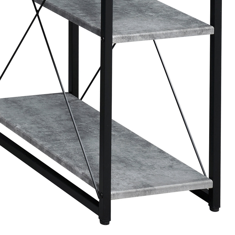 48" Gray & Black Studio Desk with Hutch and Shelves — alternate view 6