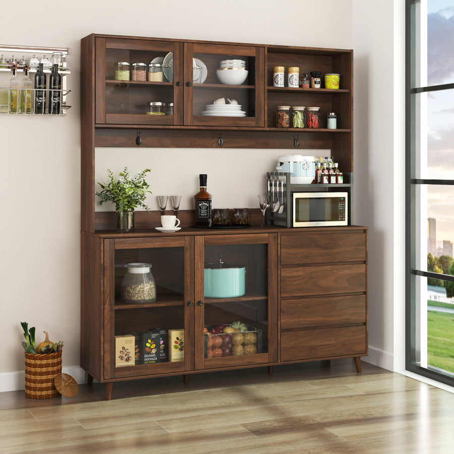 63" Walnut Sideboard with 4 Doors & 4 Drawers - product image 3