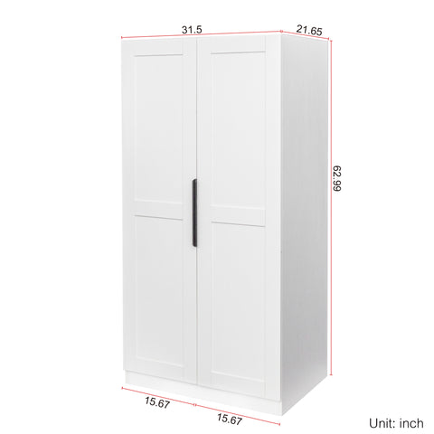 63" Kitchen Pantry Cabinet with Doors and Shelves, White, view 4