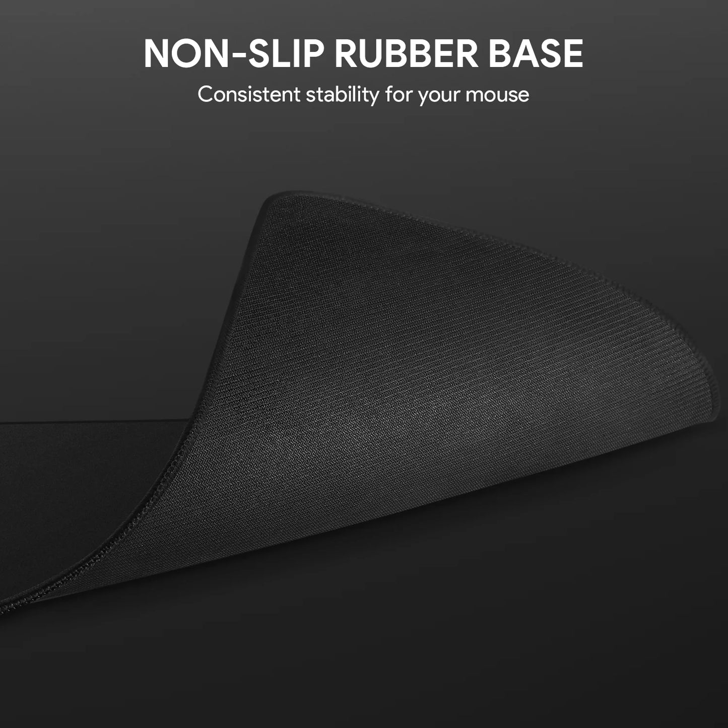 AUKEY Mouse Pad with Black Non-Slip Rubber Base and Anti-Fraying Stitched Edges 13.7"×9.9"