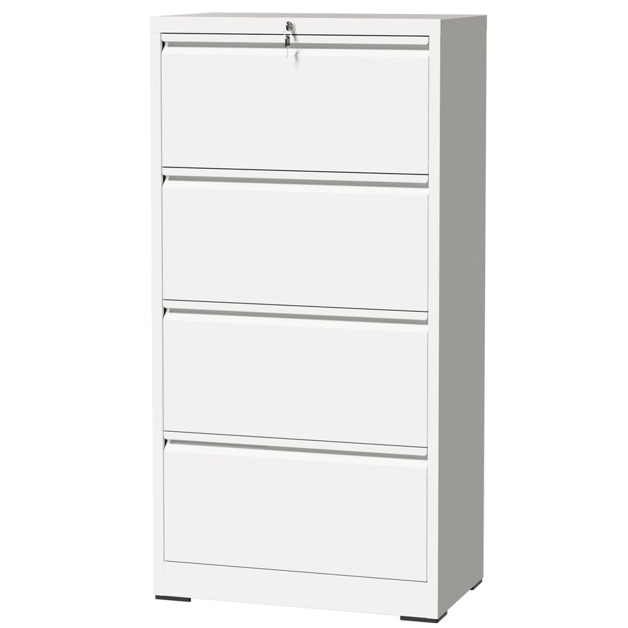 4-Drawer Lateral File Cabinet with Lock, White, view 16