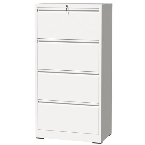 4-Drawer Lateral File Cabinet with Lock, White, view 16