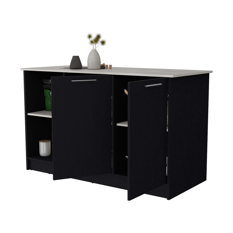 59" Wenge & Onyx Kitchen Island with Storage - product image 6