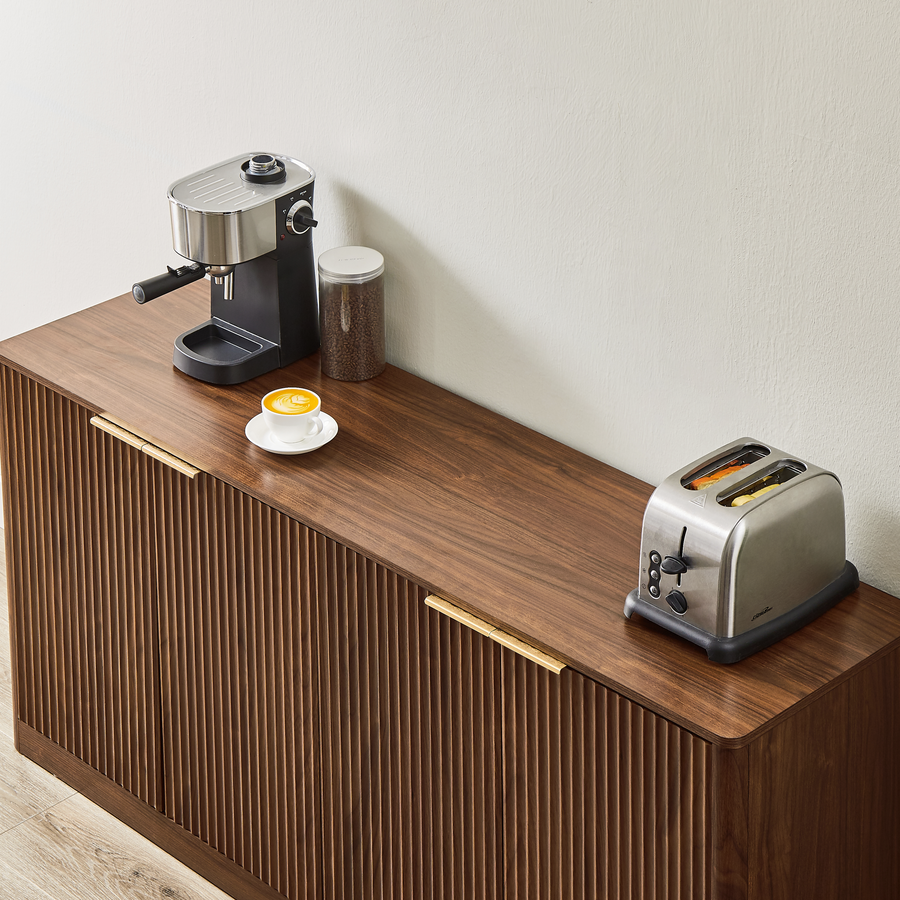 Wavy Sideboard Buffet Cabinet, Walnut, view 12