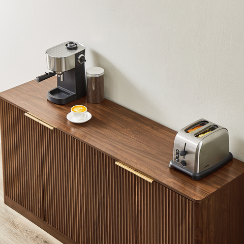 Wavy Sideboard Buffet Cabinet, Walnut, view 12