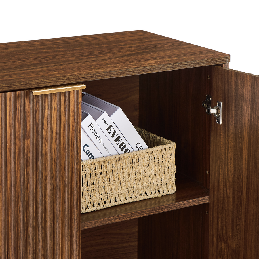 Wavy Sideboard Buffet Cabinet, Walnut, view 13