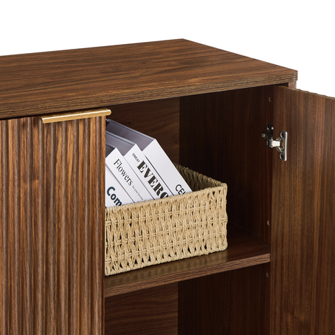 Wavy Sideboard Buffet Cabinet, Walnut, view 13