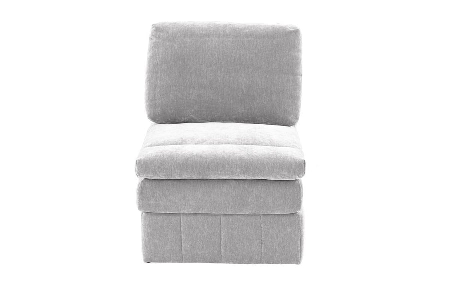 Gray Suede Modular Armless Sectional Chair — alternate view 3