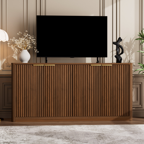 Wavy Sideboard Buffet Cabinet, Walnut