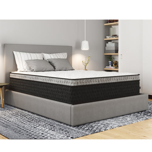 Queen Hybrid Mattress with Copper Cooling Memory Foam and Euro-Top, 14" Medium - Made in USA