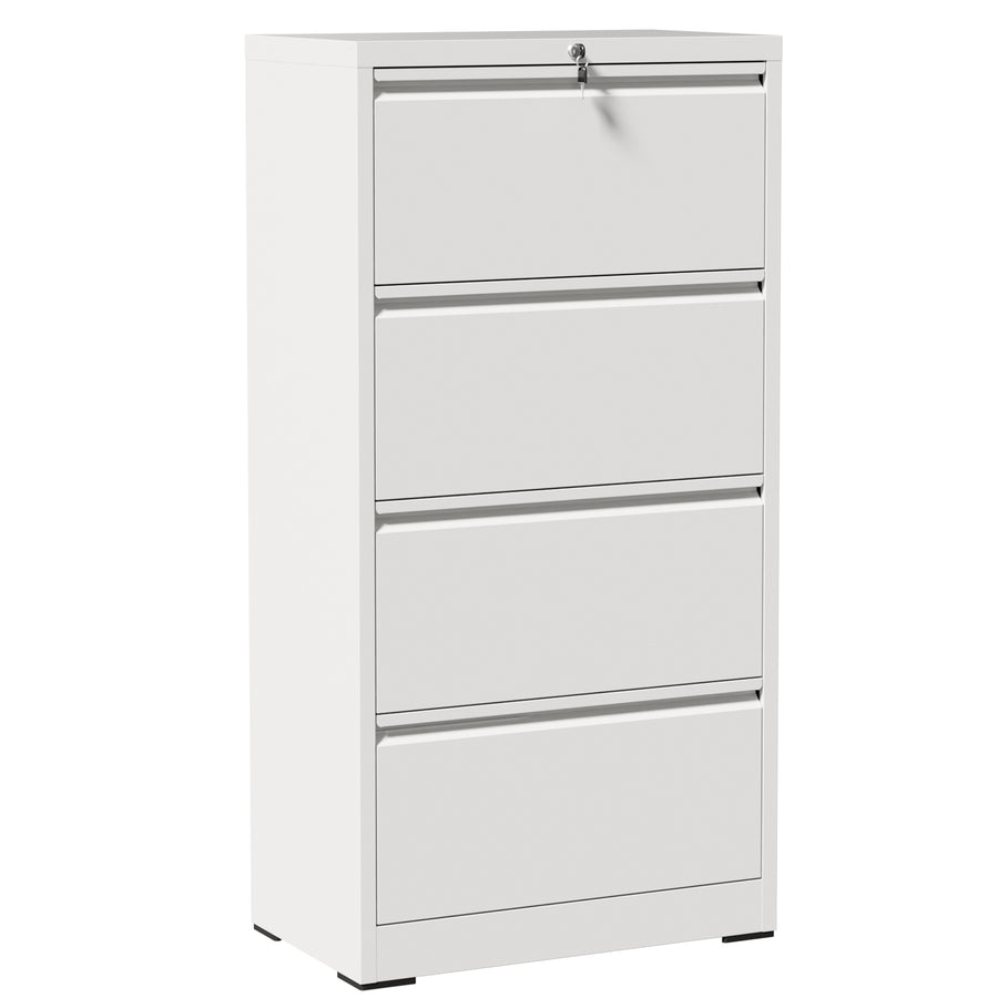 4-Drawer Lateral File Cabinet with Lock, White, view 13