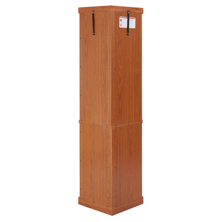 Lighted Corner Curio Cabinet with Glass Doors and Mirrored Back, Dark Oak, view 17