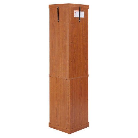 Lighted Corner Curio Cabinet with Glass Doors and Mirrored Back, Dark Oak, view 17