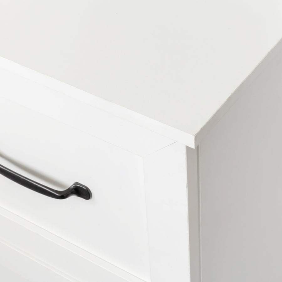60" Antiqued White Corner Desk with Hutch & Drawers — alternate view 6