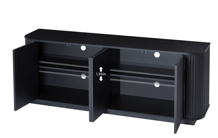 Wave Pattern Sideboard and TV Stand, Black, view 8