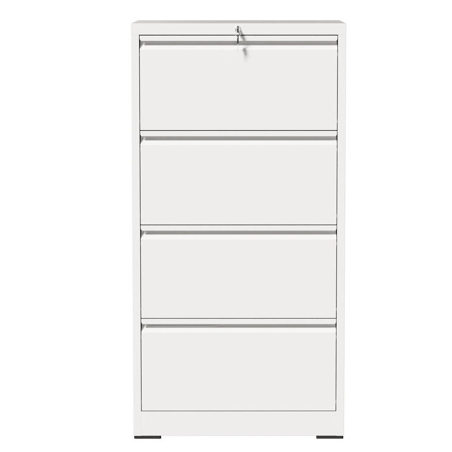 4-Drawer Lateral File Cabinet with Lock, White, view 12