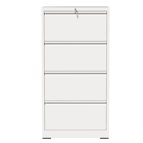 4-Drawer Lateral File Cabinet with Lock, White, view 12