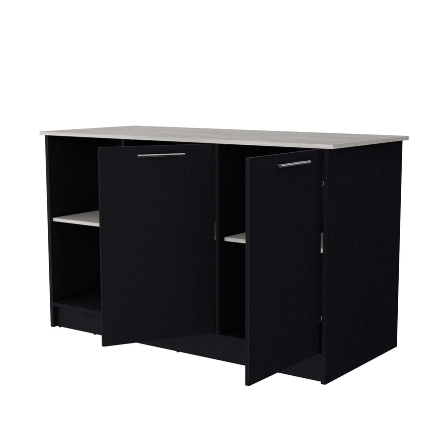 59" Wenge & Onyx Kitchen Island with Storage - product image 5