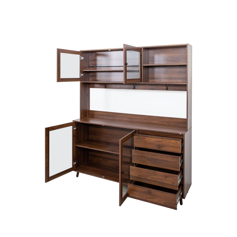 63" Walnut Sideboard with 4 Doors & 4 Drawers - product image 8
